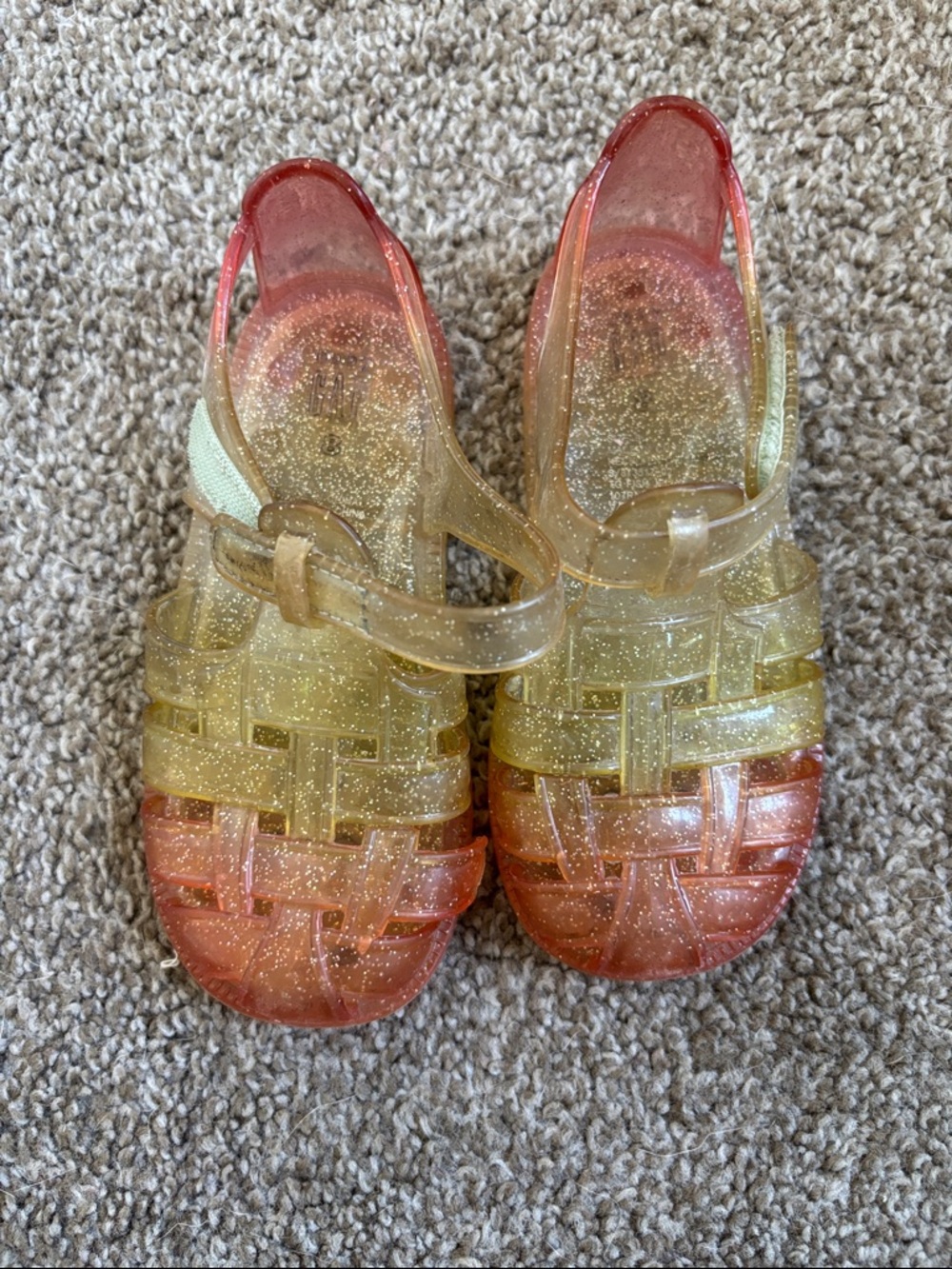 GAP Kids Glitter Jelly Sandals in Pink and Gold Ombre